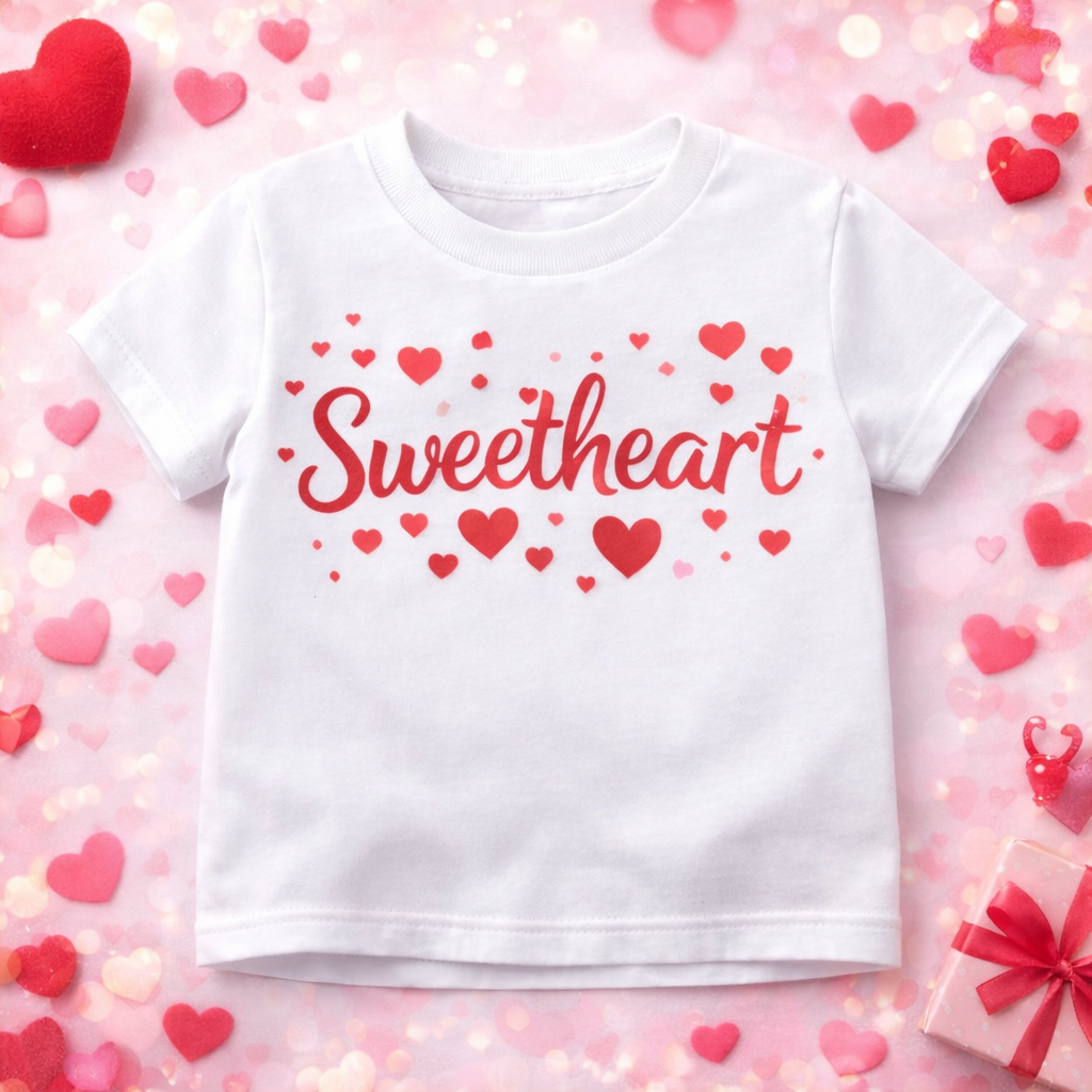Sweetheart Tee – Red Script & Hearts