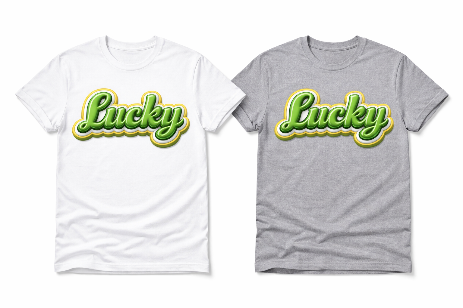 Lucky Graphic Tee – Green & Gold - Image 2