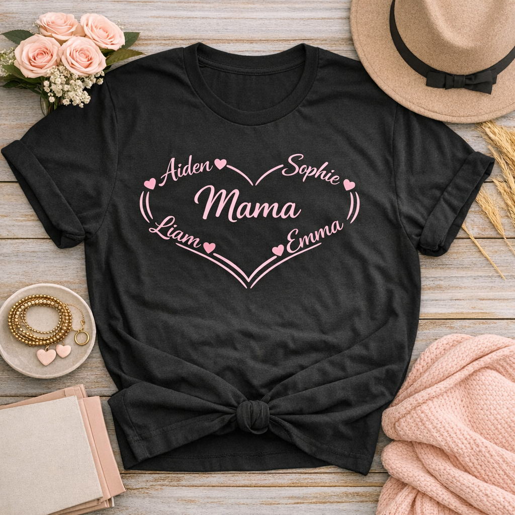 Custom Heart Name Tee - Image 3