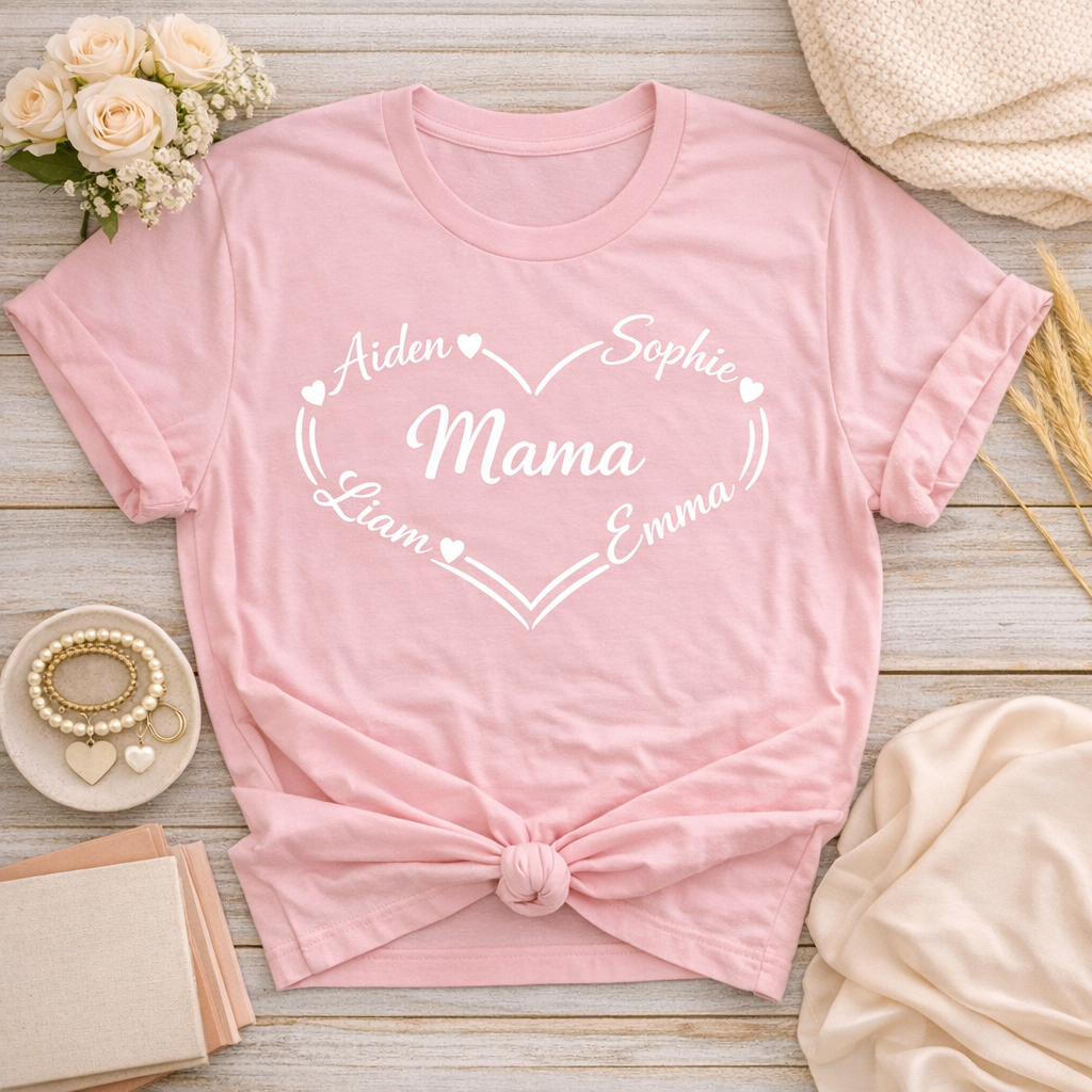 Custom Heart Name Tee - Image 4