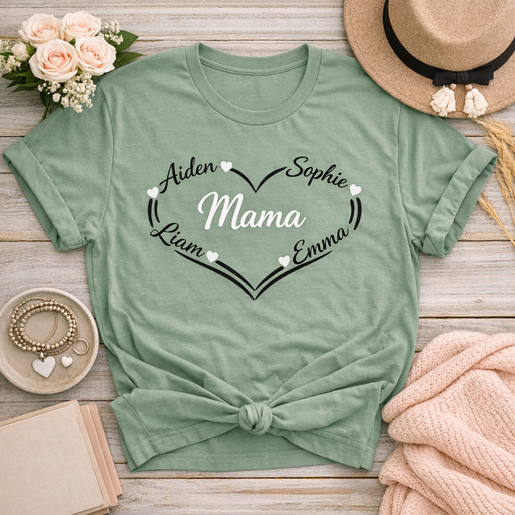 Custom Heart Name Tee - Image 2
